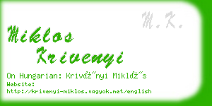 miklos krivenyi business card